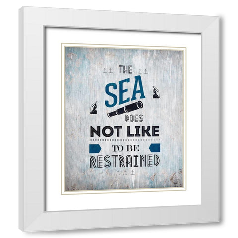 The Sea 1 White Modern Wood Framed Art Print with Double Matting by Kimberly, Allen