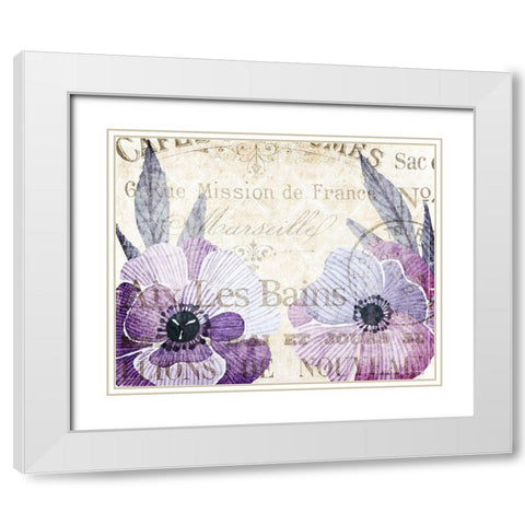 Soft Floral Purple 4 White Modern Wood Framed Art Print with Double Matting by Kimberly, Allen