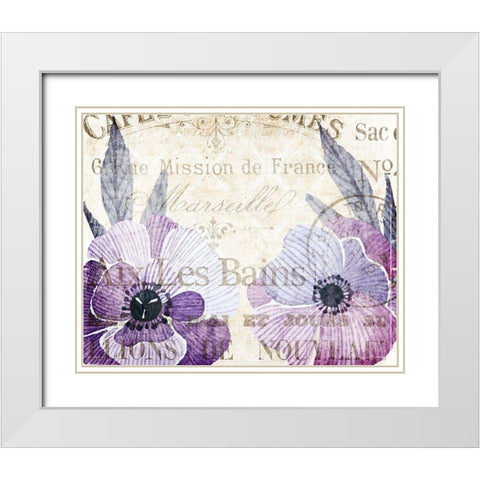 Soft Floral Purple 4 White Modern Wood Framed Art Print with Double Matting by Kimberly, Allen