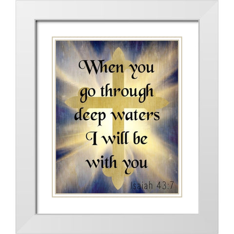 Deep Waters v2 White Modern Wood Framed Art Print with Double Matting by Kimberly, Allen