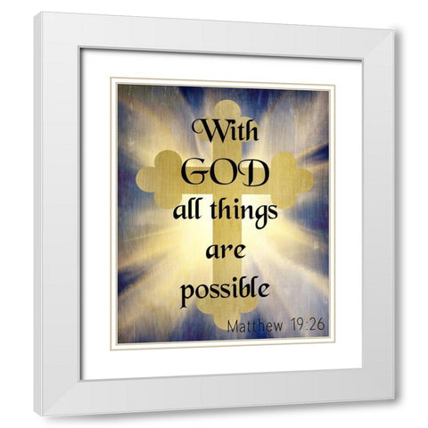 With God v2 White Modern Wood Framed Art Print with Double Matting by Kimberly, Allen