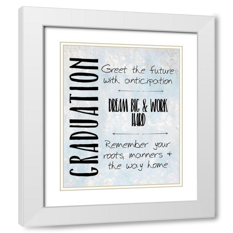 Graduation White Modern Wood Framed Art Print with Double Matting by Kimberly, Allen
