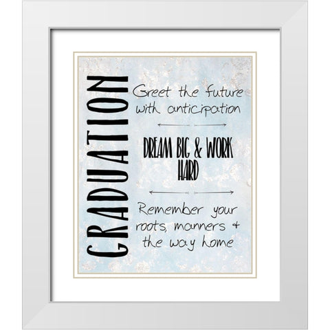 Graduation White Modern Wood Framed Art Print with Double Matting by Kimberly, Allen