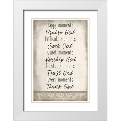 Moments White Modern Wood Framed Art Print with Double Matting by Kimberly, Allen