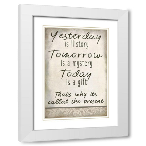 Yesterday White Modern Wood Framed Art Print with Double Matting by Kimberly, Allen