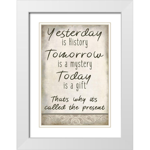 Yesterday White Modern Wood Framed Art Print with Double Matting by Kimberly, Allen