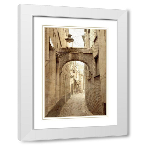 Old World 1 White Modern Wood Framed Art Print with Double Matting by Kimberly, Allen