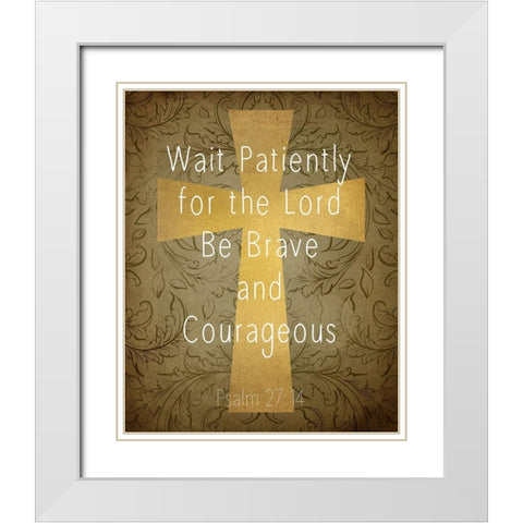 Psalm Cross 1 White Modern Wood Framed Art Print with Double Matting by Kimberly, Allen