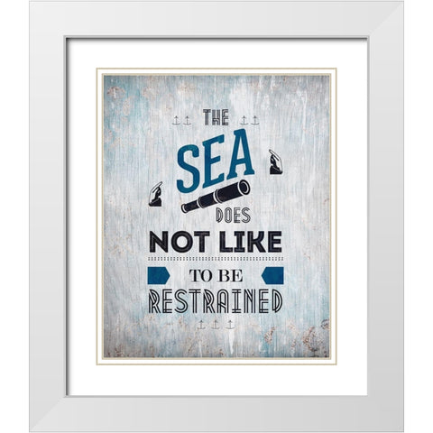 The Sea 1 White Modern Wood Framed Art Print with Double Matting by Kimberly, Allen