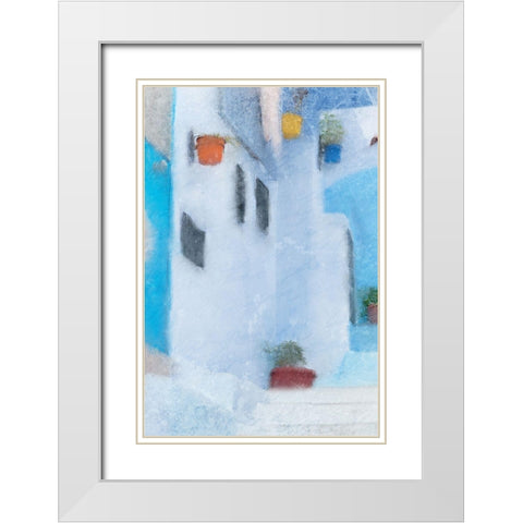 Up the Stairs 1 White Modern Wood Framed Art Print with Double Matting by Kimberly, Allen