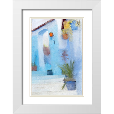 Up the Stairs 2 White Modern Wood Framed Art Print with Double Matting by Kimberly, Allen