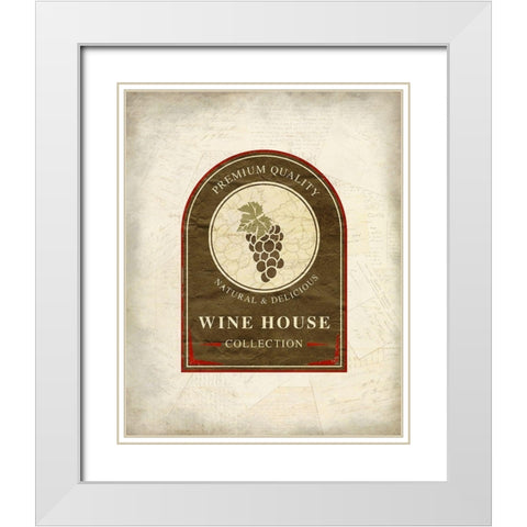 Wine House 1 White Modern Wood Framed Art Print with Double Matting by Kimberly, Allen