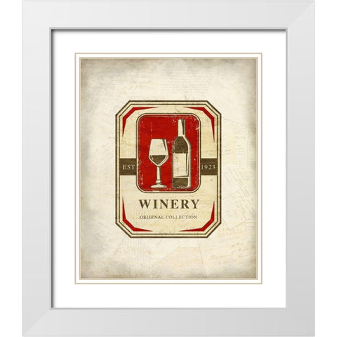 Wine House 3 White Modern Wood Framed Art Print with Double Matting by Kimberly, Allen