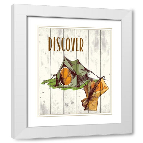 Campfire Explorer 2 White Modern Wood Framed Art Print with Double Matting by Kimberly, Allen