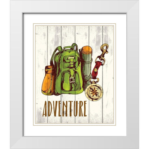 Campfire Explorer 3 White Modern Wood Framed Art Print with Double Matting by Kimberly, Allen