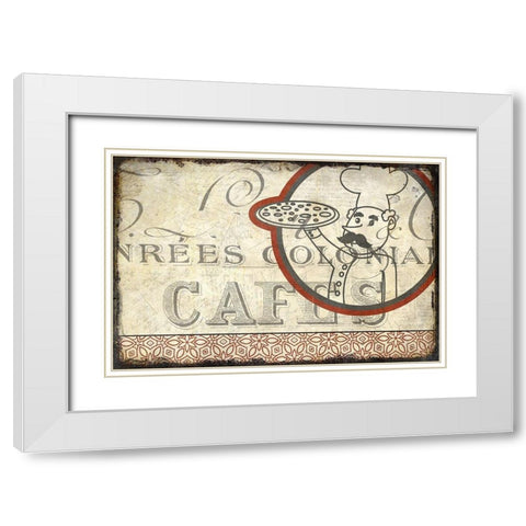Cafe A White Modern Wood Framed Art Print with Double Matting by Kimberly, Allen