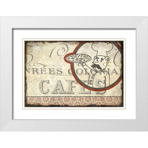 Cafe A White Modern Wood Framed Art Print with Double Matting by Kimberly, Allen