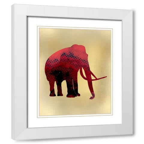 Red on Gold 1 White Modern Wood Framed Art Print with Double Matting by Kimberly, Allen