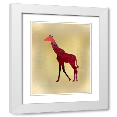 Red on Gold 2 White Modern Wood Framed Art Print with Double Matting by Kimberly, Allen