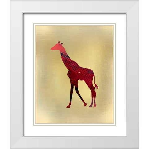 Red on Gold 2 White Modern Wood Framed Art Print with Double Matting by Kimberly, Allen