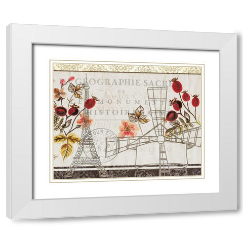 Paris Mon Amour 4 White Modern Wood Framed Art Print with Double Matting by Kimberly, Allen
