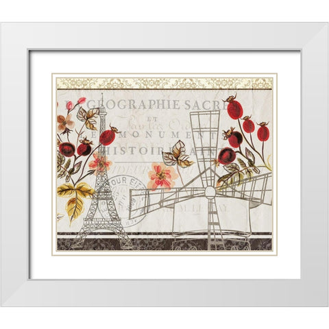 Paris Mon Amour 4 White Modern Wood Framed Art Print with Double Matting by Kimberly, Allen