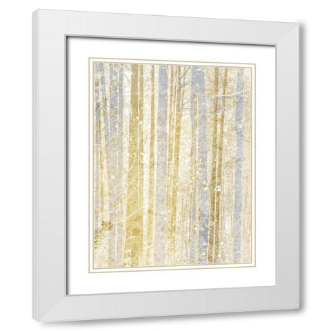Gilded Forest 3 White Modern Wood Framed Art Print with Double Matting by Kimberly, Allen