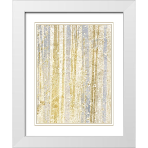 Gilded Forest 3 White Modern Wood Framed Art Print with Double Matting by Kimberly, Allen