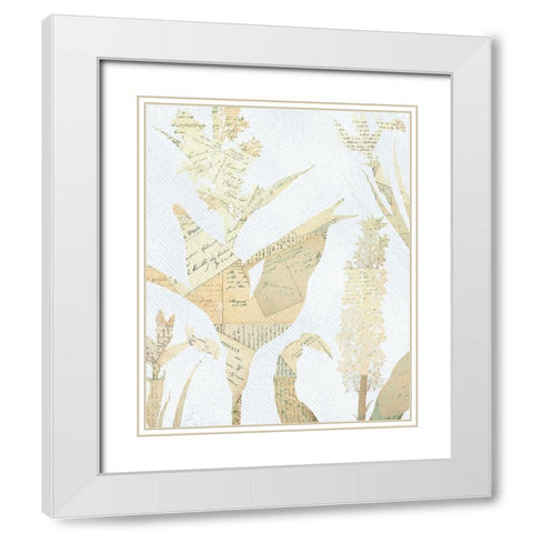 Postale Floral 1 White Modern Wood Framed Art Print with Double Matting by Kimberly, Allen