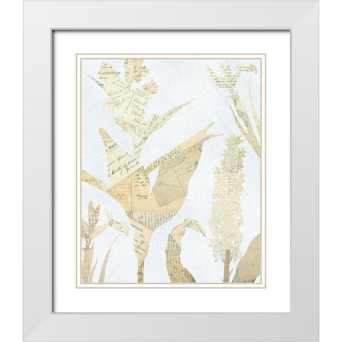 Postale Floral 1 White Modern Wood Framed Art Print with Double Matting by Kimberly, Allen