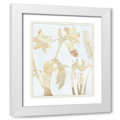 Postale Floral 2 White Modern Wood Framed Art Print with Double Matting by Kimberly, Allen