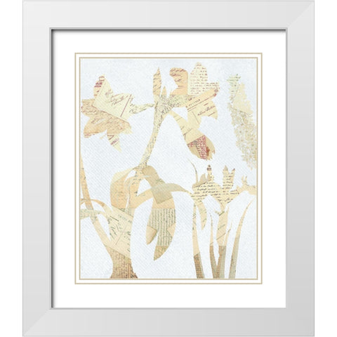Postale Floral 2 White Modern Wood Framed Art Print with Double Matting by Kimberly, Allen