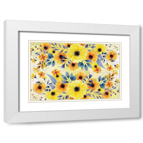 Yellow Summer Blooming  White Modern Wood Framed Art Print with Double Matting by Kimberly, Allen