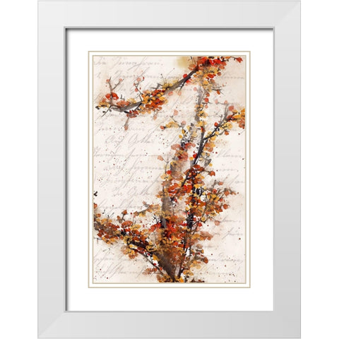 Branches White Modern Wood Framed Art Print with Double Matting by Kimberly, Allen