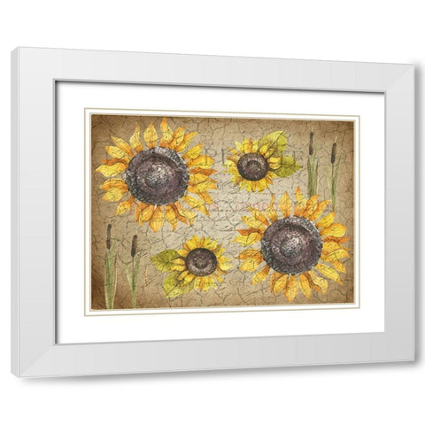 Sunflower Day White Modern Wood Framed Art Print with Double Matting by Kimberly, Allen