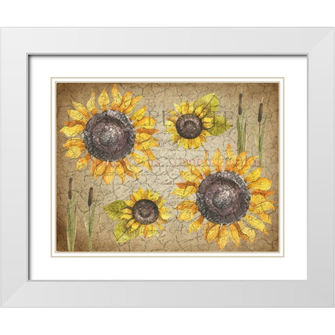 Sunflower Day White Modern Wood Framed Art Print with Double Matting by Kimberly, Allen