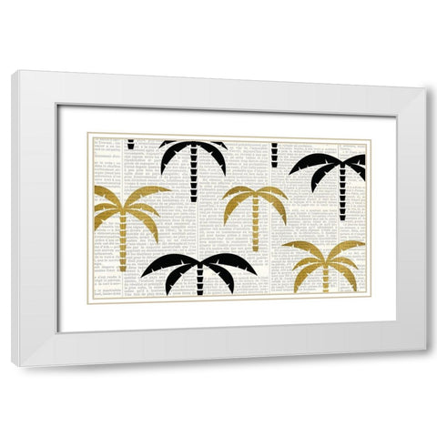 Newspaper Tropics 1 White Modern Wood Framed Art Print with Double Matting by Kimberly, Allen