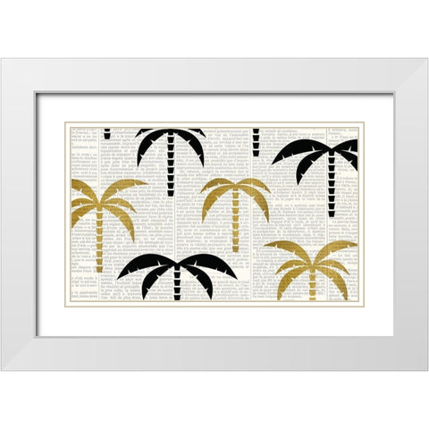 Newspaper Tropics 1 White Modern Wood Framed Art Print with Double Matting by Kimberly, Allen