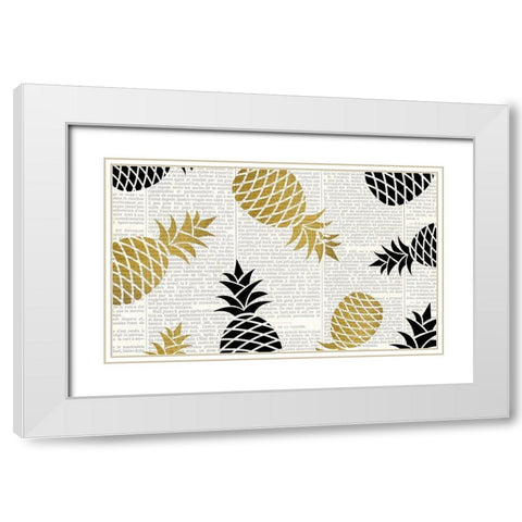 Newspaper Tropics 2 White Modern Wood Framed Art Print with Double Matting by Kimberly, Allen