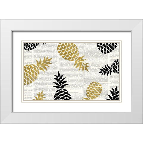 Newspaper Tropics 2 White Modern Wood Framed Art Print with Double Matting by Kimberly, Allen