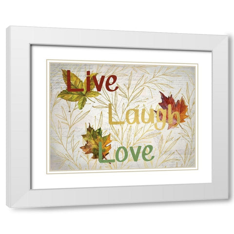 Sentimental Leaves White Modern Wood Framed Art Print with Double Matting by Kimberly, Allen