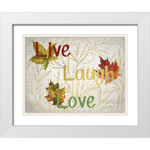 Sentimental Leaves White Modern Wood Framed Art Print with Double Matting by Kimberly, Allen