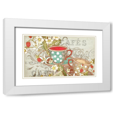 Coffee or Tea White Modern Wood Framed Art Print with Double Matting by Kimberly, Allen