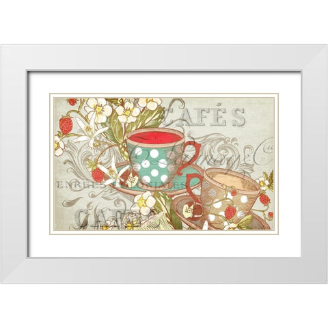 Coffee or Tea White Modern Wood Framed Art Print with Double Matting by Kimberly, Allen