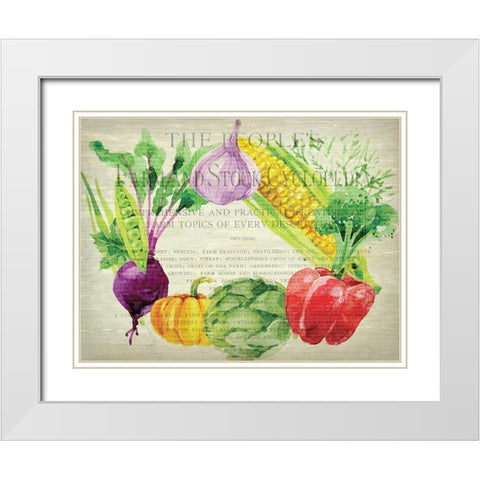 Fresh Veggies 1 White Modern Wood Framed Art Print with Double Matting by Kimberly, Allen