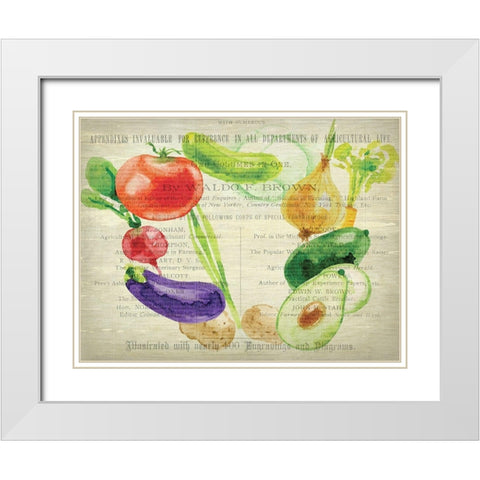 Fresh Veggies 2 White Modern Wood Framed Art Print with Double Matting by Kimberly, Allen