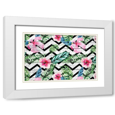 Tropic Notes White Modern Wood Framed Art Print with Double Matting by Kimberly, Allen