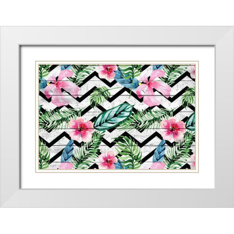 Tropic Notes White Modern Wood Framed Art Print with Double Matting by Kimberly, Allen