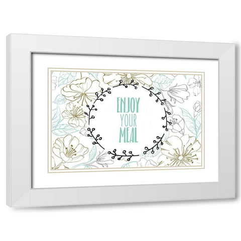 Enjoy Your Meal White Modern Wood Framed Art Print with Double Matting by Kimberly, Allen