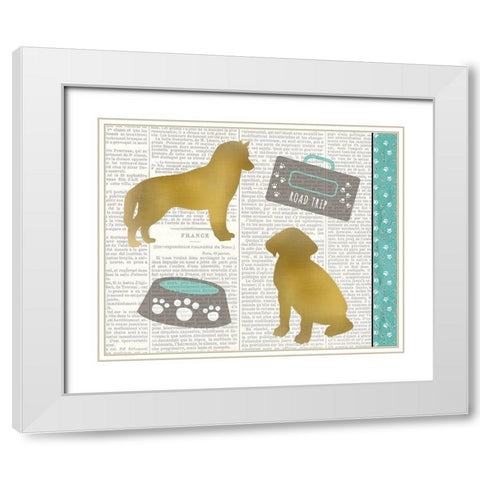 Ruff Ruff 6 White Modern Wood Framed Art Print with Double Matting by Kimberly, Allen